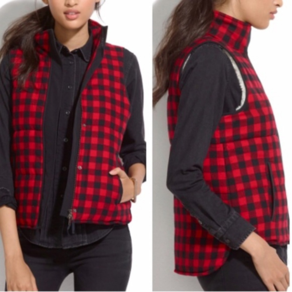 Madewell Fireside Vest in Buffalo Plaid Medium